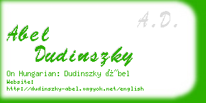 abel dudinszky business card